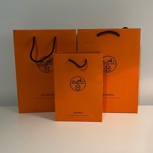 3 Hermes shopping bags